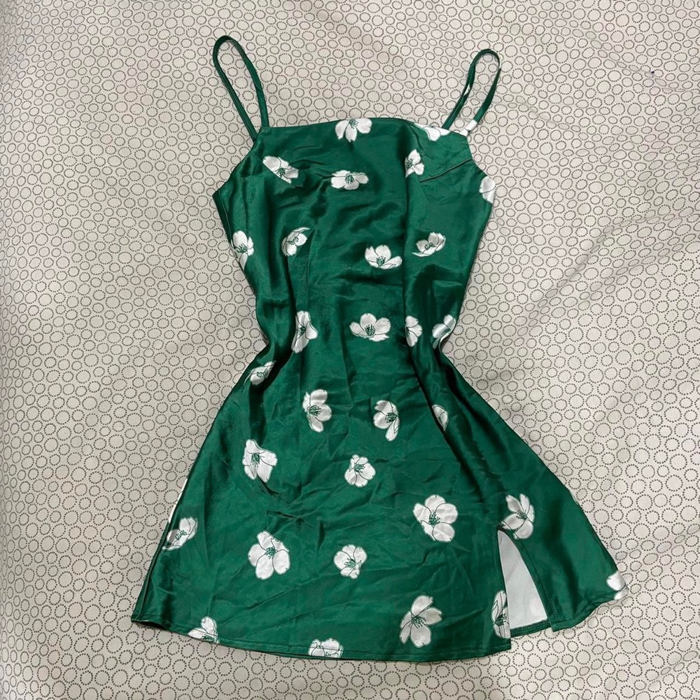 princess polly green satin dress